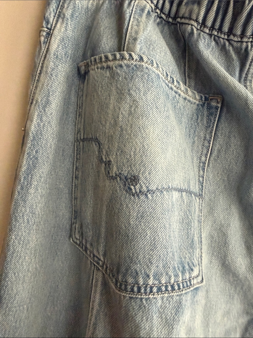 Free People We The Free Light Wash Wide Leg Pleated Jeans NWOT - Picture 8 of 12